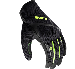 LS2 RAY II MAN GLOVES BLACK H-V YELLOW L