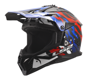 LS2 MX708 FAST II GROTESK WHITE BLUE RED-06 L