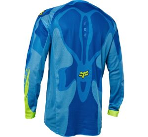 FOX Airline Exo Jersey  - L, Blue/Yellow MX23
