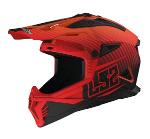 LS2 MX708 FAST II DUCK M.H-V ORANGE RED-06 XS