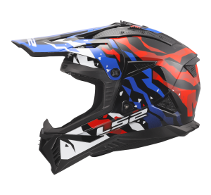 LS2 MX708 FAST II GROTESK WHITE BLUE RED-06 L