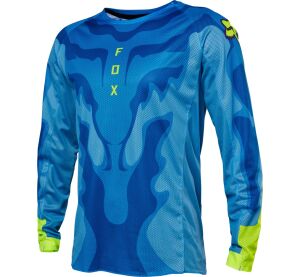 FOX Airline Exo Jersey  - M, Blue/Yellow MX23