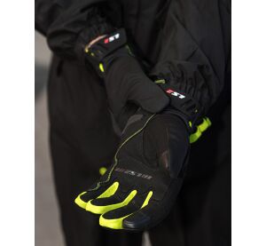LS2 JET 2 MAN GLOVES BLACK H-V YELLOW S