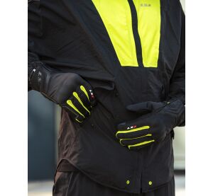 LS2 JET 2 MAN GLOVES BLACK H-V YELLOW L