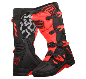 LS2 RAPTOR MAN BOOTS BLACK RED