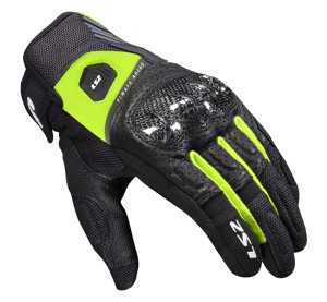 LS2 ATOM MAN GLOVES BLACK H-V YELLOW L