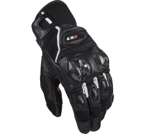 LS2 SPARK 2 LEATHER MAN GLOVES BLACK WHITE L