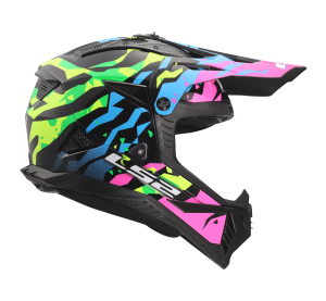 LS2 MX708 FAST II GROTESK BLUE PINK GREEN-06 XS