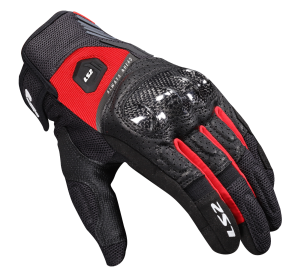 LS2 ATOM MAN GLOVES BLACK RED L