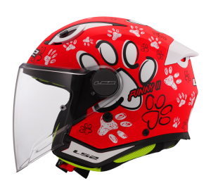 LS2 OF622 FUNNY II PAWS RED S
