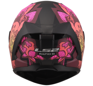 LS2 FF820 RAPID III POPPIES II BLACK PINK XL