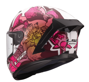 LS2 FF820 RAPID III POPPIES II WHITE PINK XL
