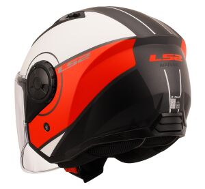 LS2 OF616 AIRFLOW II COVER MATT WHITE RED-06 XXL