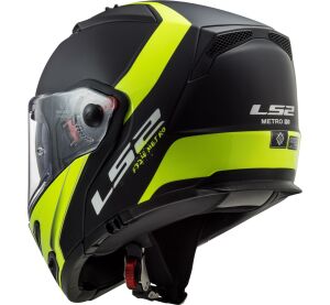 LS2 FF324 METRO EVO RAPID Matt Black Gloss Yellow, FOG FIGHTER (PINLOCK)