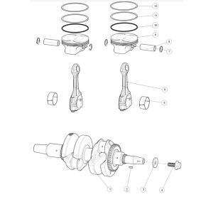 Crankshaft rod and piston AT10