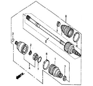 FRONT LEFT DRIVE AXLE （FOR 4WD）