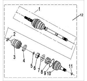 REAR LEFT DRIVE AXLE  (XL)