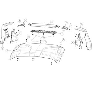 REAR UPPER RUBBER AND PLASTIC PARTS.