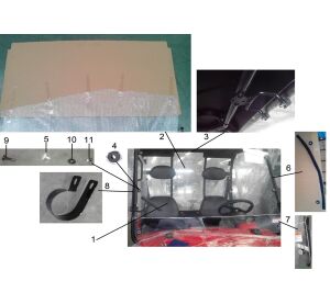 OPTION  (THE WINDSHIELD COMPONENTS)  (OLD FACE FOR DOUBLE SEATS AND LONG BENCH SEAT)