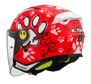 LS2 OF622 FUNNY II PAWS RED