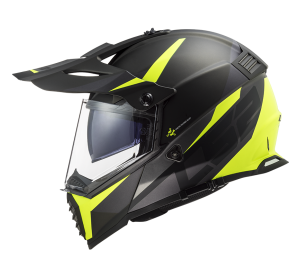 LS2 MX436 PIONEER EVO ROUTER MATT BLACK H-V YELLOW