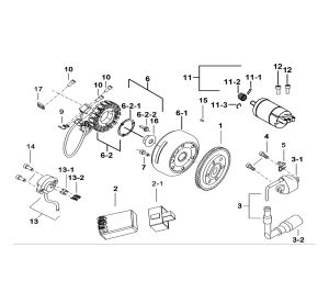 MOTOR STARTING、FLYWHEEL MAGNETO、C.D.I.