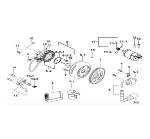 MOTOR STARTING、FLYWHEEL MAGNETO、C.D.I.
