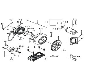 MOTOR STARTING、FLYWHEEL MAGNETO、ECU
