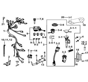 WIRING HARNESS、LOCK ASSY.