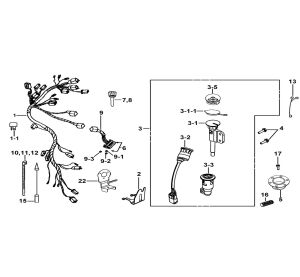 WIRING HARNESS、LOCK ASSY.