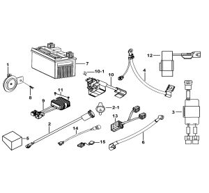 BATTERY、HORN、RELAY、RECTIFIER