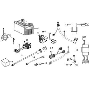 BATTERY、HORN、RELAY、RECTIFIER