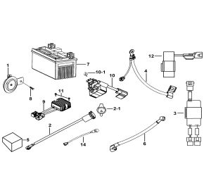 BATTERY、HORN、RELAY、RECTIFIER