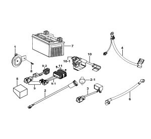 BATTERY、HORN、RELAY、RECTIFIER