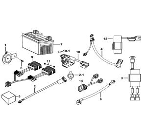 BATTERY、HORN、RELAY、RECTIFIER