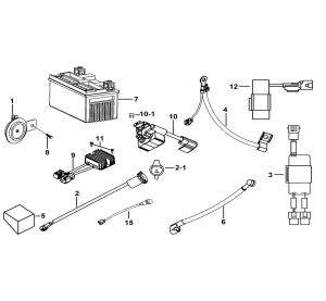 BATTERY、HORN、RELAY、RECTIFIER