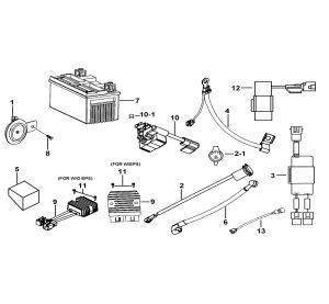 BATTERY、HORN、RELAY、RECTIFIER