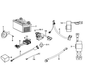 BATTERY、HORN、RELAY、RECTIFIER