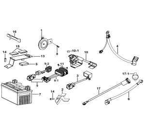 BATTERY、HORN、RELAY、RECTIFIER