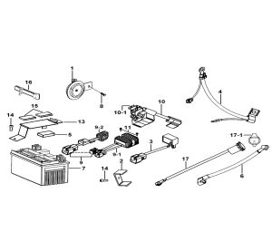 BATTERY、HORN、RELAY、RECTIFIER