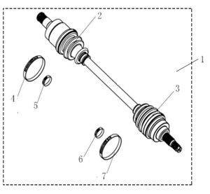 REAR LEFT DRIVE AXLE (MATCH REAR DIFF. GEAR-BOX 35780)