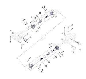 FRONT AND REAR KNUCKLE ASSY
