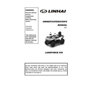 OWNER'S MANUAL (LINHAI LANDFORCE 550)