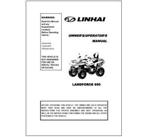 OWNER'S MANUAL (LINHAI LANDFORCE 650)