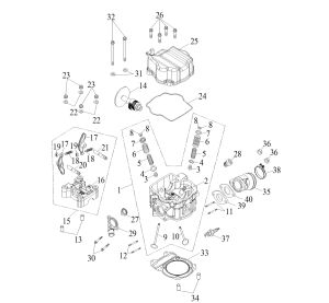 CYLINDER HEAD COVER, CYLINDER HEAD (Sport and Utility model for EEC Version)
