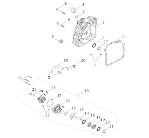 R.CRANKCASE, WATER PUMP