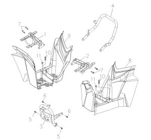 FOOTREST / FRONT BUMPER/ REAR HAND GRIP