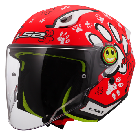 LS2 OF622 FUNNY II PAWS RED S