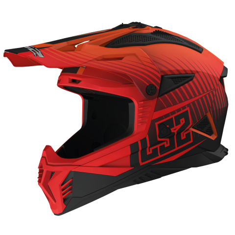 LS2 MX708 FAST II DUCK M.H-V ORANGE RED-06 XS