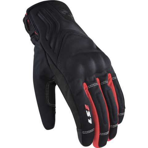 LS2 JET 2 MAN GLOVES BLACK RED XL